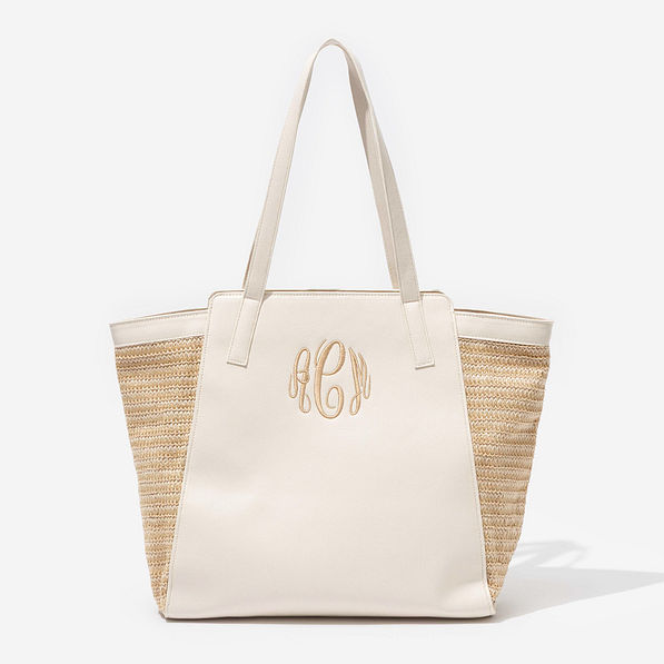 Monogrammed Tropical Travel Tote
