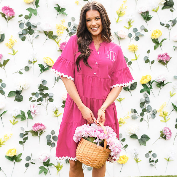 hot pink ric rac dress on Peyton