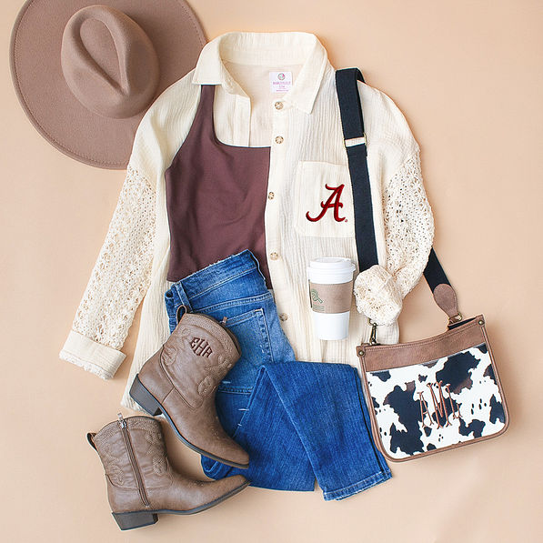alabama boho tunic in ivory flatlay