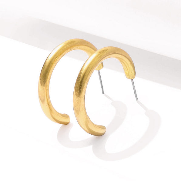 brushed gold hoop earrings