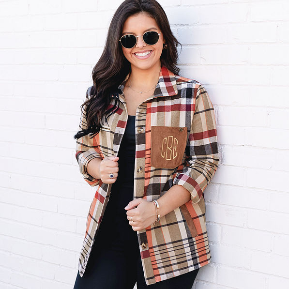 Plaid Shirt Jacket in the studio