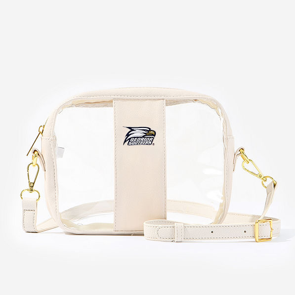 Georgia Southern Clear Stadium Crossbody Bag in Bone