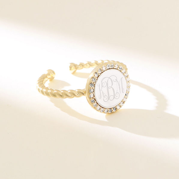 personalized adjustable ring in multi gold