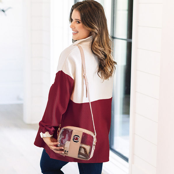 south carolina gamecocks clear stadium crossbody on shoulder