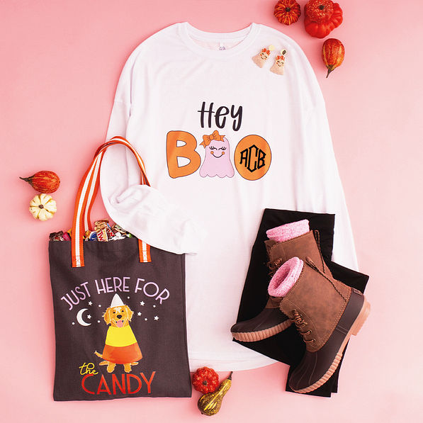 hey boo long sleeve shirt flatlay