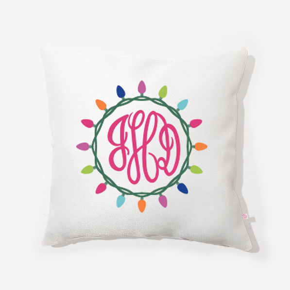 Personalized Christmas Pillow Sham in Holiday Lights