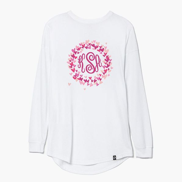 personalized valentines long sleeve shirt valentines hearts