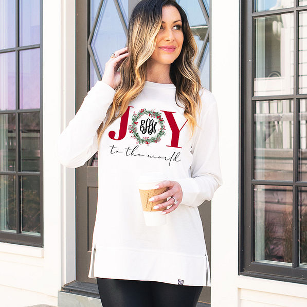 Personalized Christmas Sweatshirt | Joy to the World Design