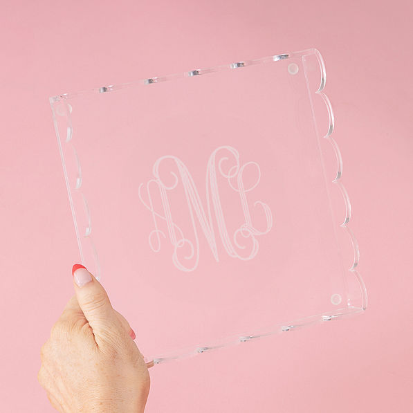 square acrylic monogrammed valet tray