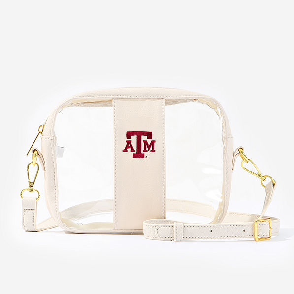 texas a and m aggies bone ivory white clear stadium approved crossbody