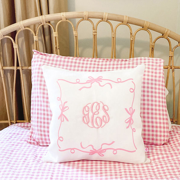 Monogrammed Bow Pillow Sham
