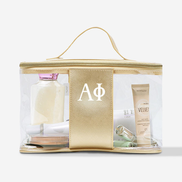 Alpha Phi Clear Train Case | Monogrammed Sorority Travel Accessories