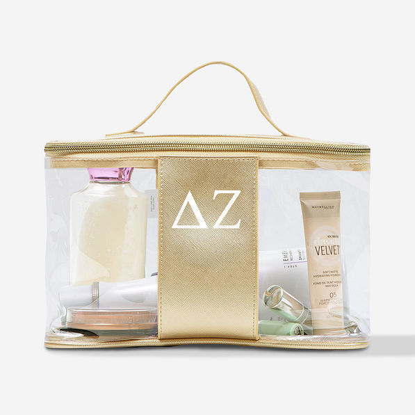Delta Zeta Sorority Merchandise | Clear Cosmetic Train Case
