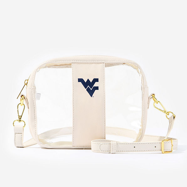West Virginia Clear Stadium Crossbody Bag in Bone