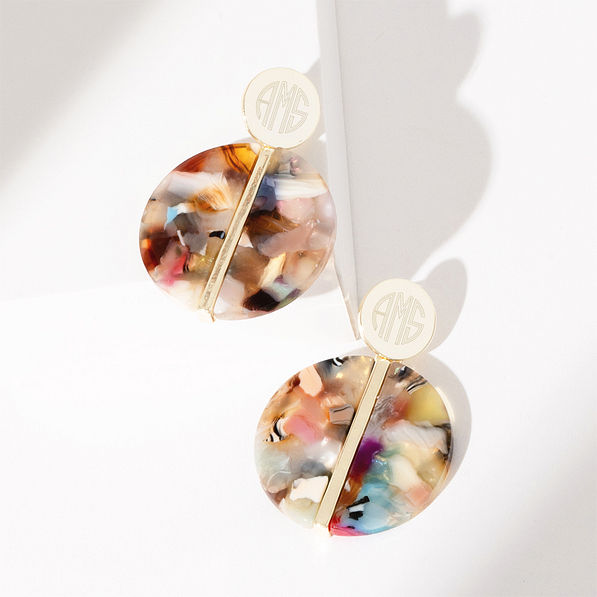 multi resin earrings studio shot