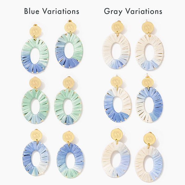 raffia earrings variations