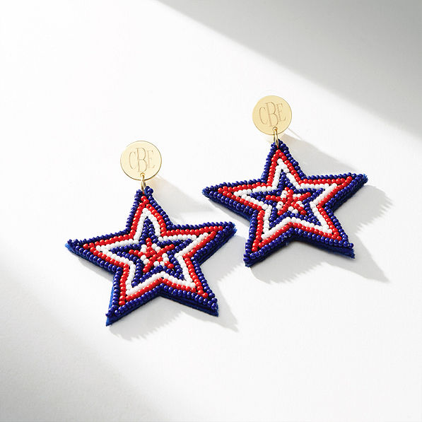 americana patriotic earrings studio shot