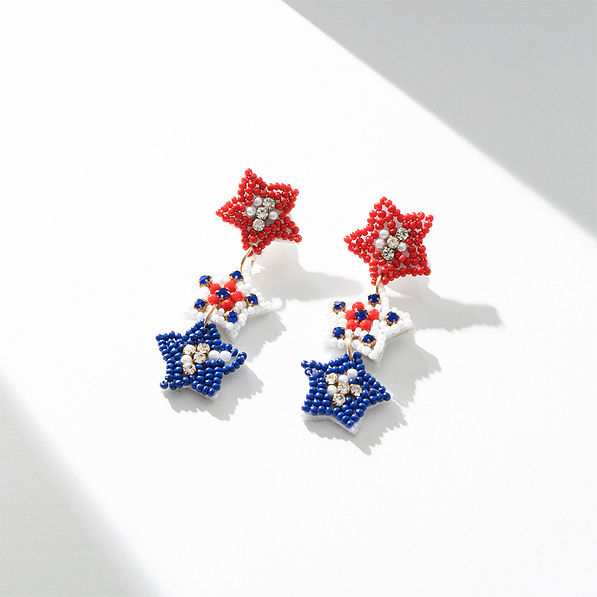 patriotic earrings studio shot