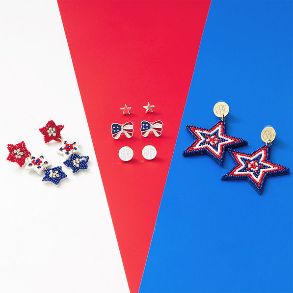 patriotic earrings trio