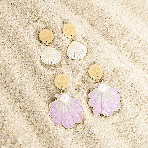 duo shell earrings