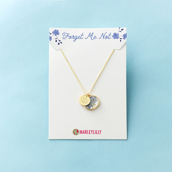 silver forget me not necklace