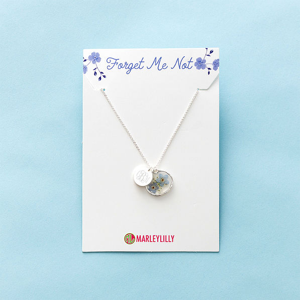 silver forget me not necklace