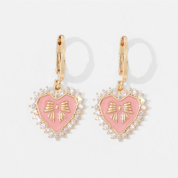 rhinestone heart earrings