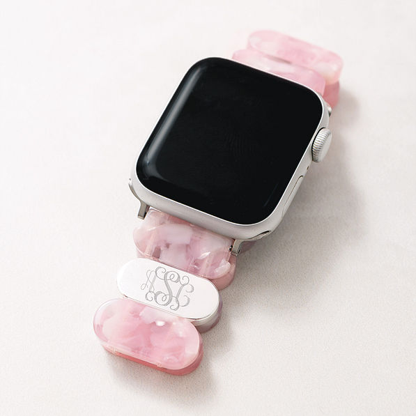 pink personalized scallop smart watch band