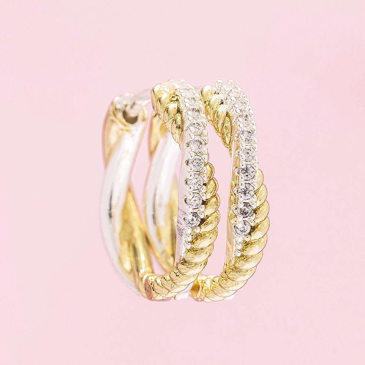 PAVE HOOPS EARRINGS