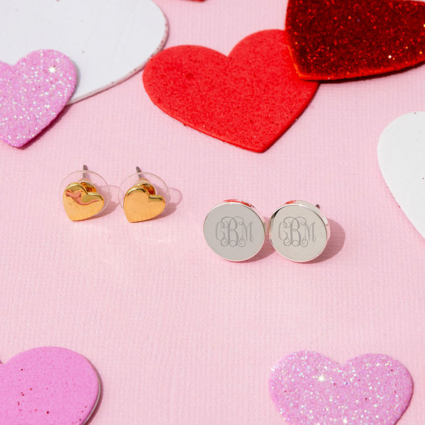 Gold heart earrings with foam hearts