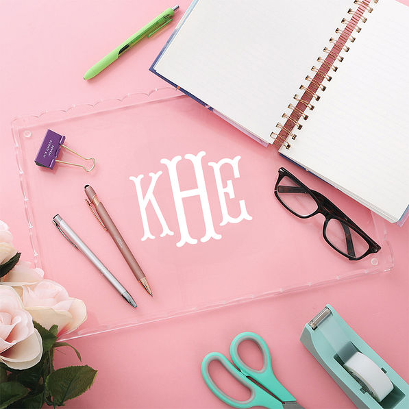 scallop acrylic tray and office supplies vinyl