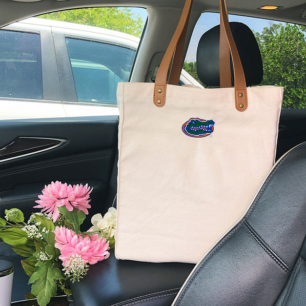 florida gators ivory canvas tote car pic