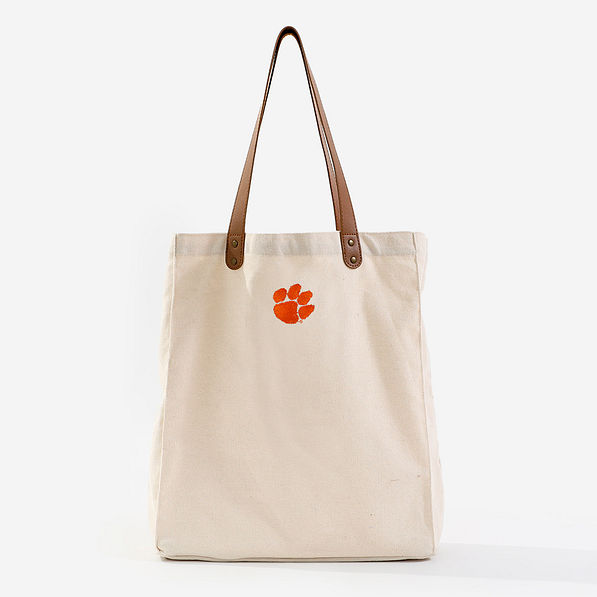clemson tigers canvas bag in ivory