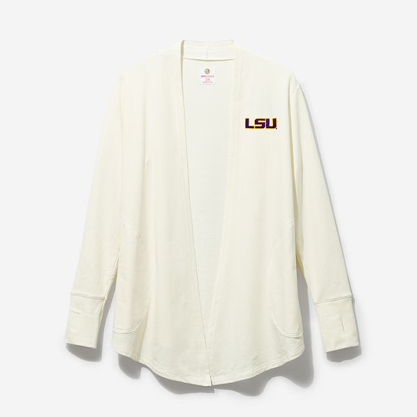 LSU Tigers Sweatshirt Cardigan in Ivory