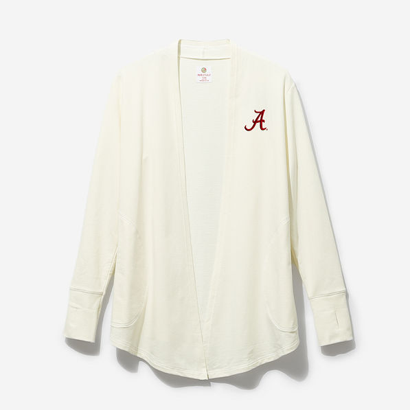 Alabama Crimson Tide Sweatshirt Cardigan in Heathered Oatmeal