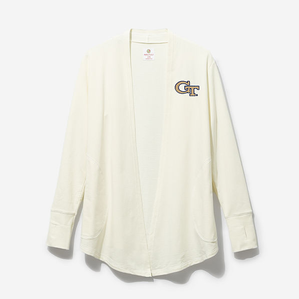 Georgia Tech Sweatshirt Cardigan in Ivory
