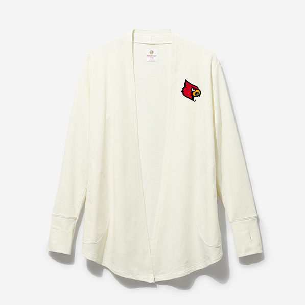Louisville Cardinals Sweatshirt Cardigan in Ivory