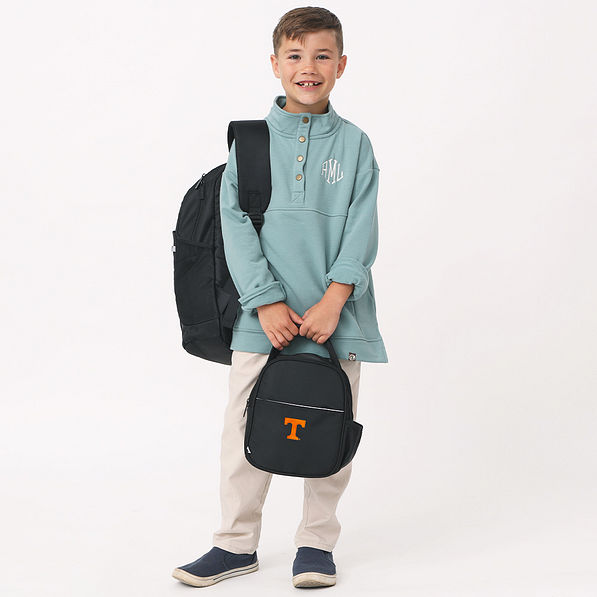 tennessee volunteers little boy with black backpack and lunch box