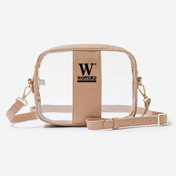 wofford terriers clear stadium crossbody bag in tan