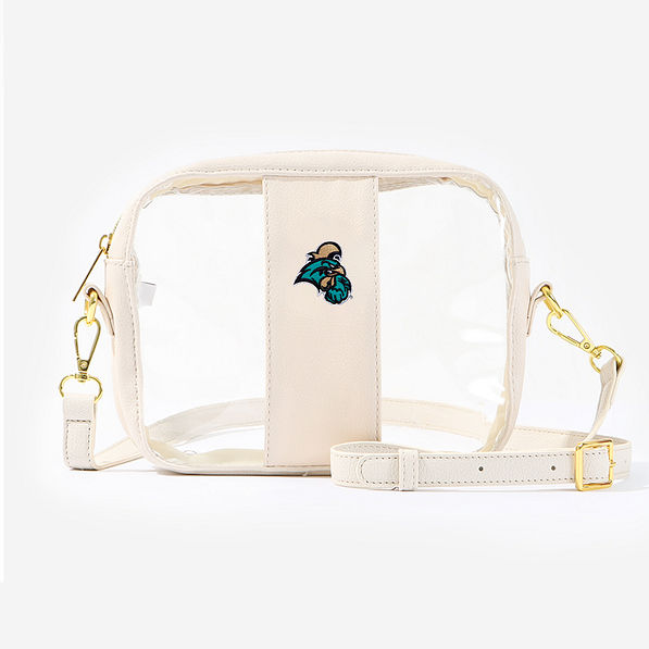 coastal carolina chanticleers clear stadium crossbody bag in bone
