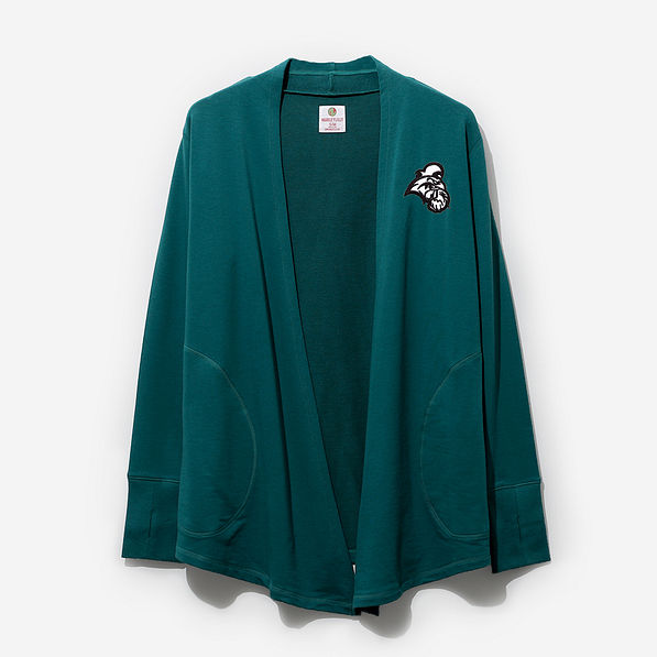 Coastal Carolina Sweatshirt Cardigan in Deep Teal