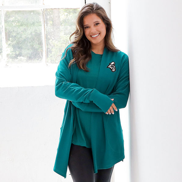 Coastal Carolina Sweatshirt Cardigan on peyton