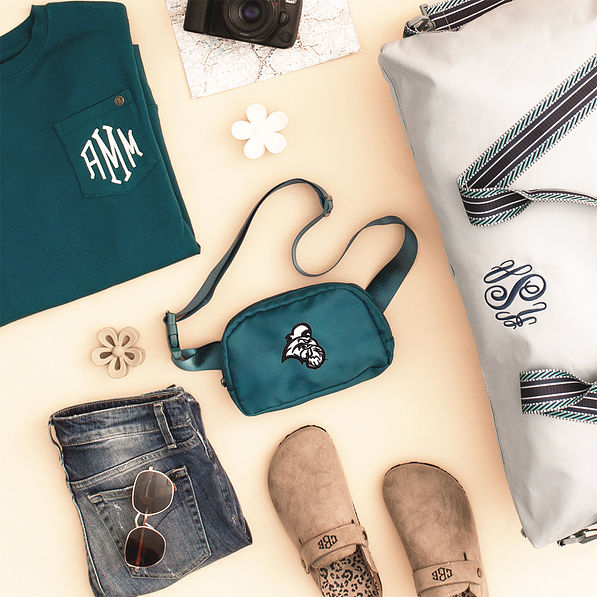 coastal carolina belt bag flatlay