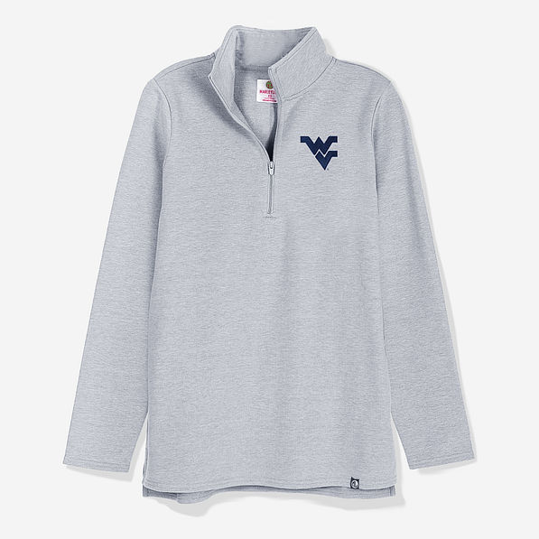 west virginia mountaineers pullover sweatshirt in heathered grey