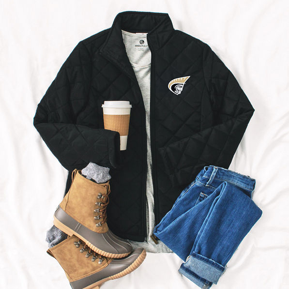 anderson puffer jacket in black flatlay