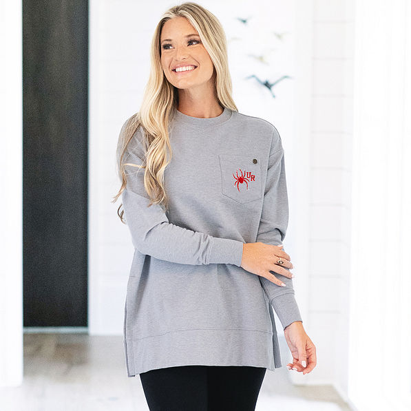 richmond spiders heathered grey monogrammed crewneck sweatshirt with leggings