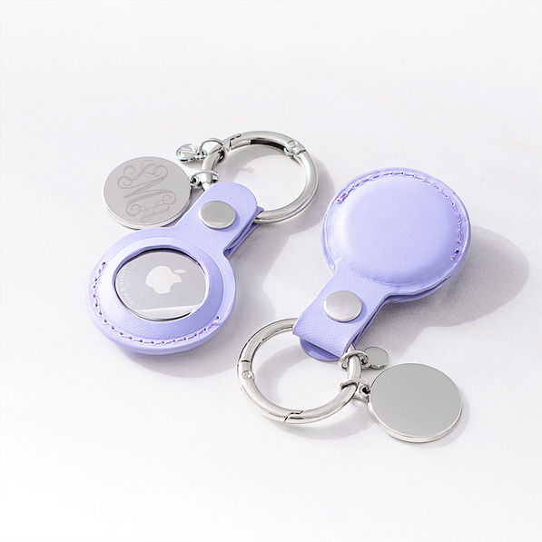 lavender airtag keychain studio shot
