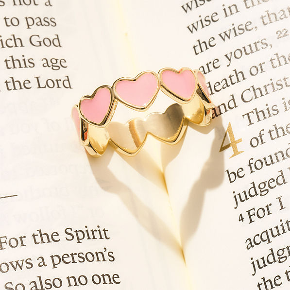 heart ring in book