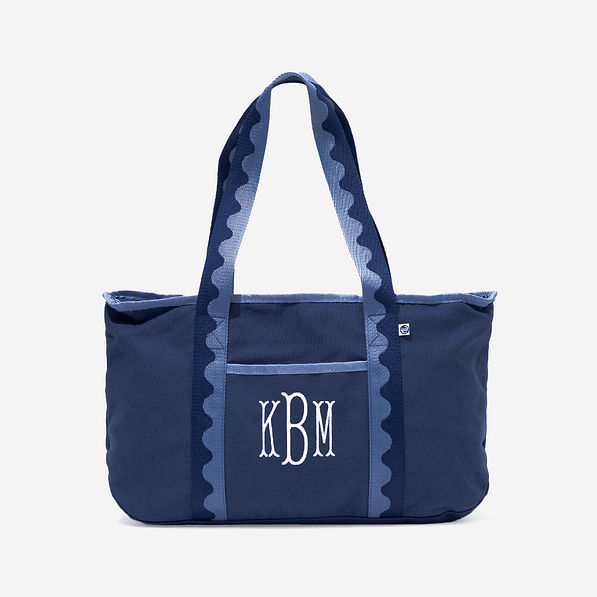 Monogrammed Anywhere Tote Bag in Navy