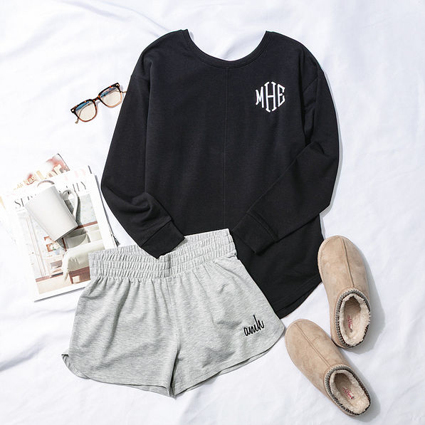 heathered grey boxer shorts flatlay